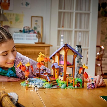 LEGO Friends Cabana Aconchegante na Floresta de Outono - Casa em Miniatura com 4 Mini Bonecas, 2 Figuras de Animais de Estimação e Acessórios - Presente de Aniversário para Meninas a partir de 9 Anos - 42705