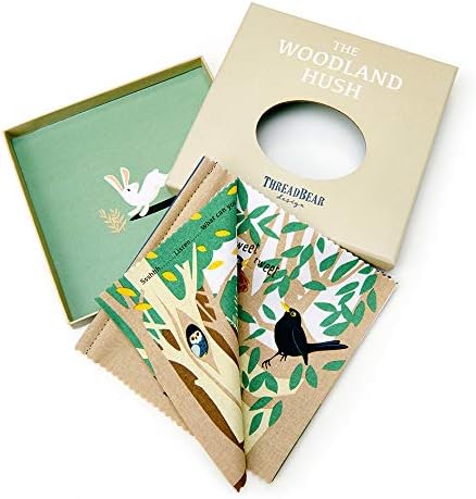 ThreadBear Design The Woodland Hush - Libro de tela con animales ilustrados para lectura temprana y desarrollo del aprendizaje