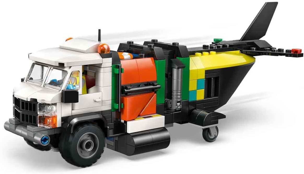 LEGO City 3 em 1: Avião, Caminhão de Serviço e Aerobarco - Kit de Veículos para Montar e Combinar com 3 Minifiguras - Ideia de Presente de Aniversário STEM para Meninos a partir de 7 Anos - 60505