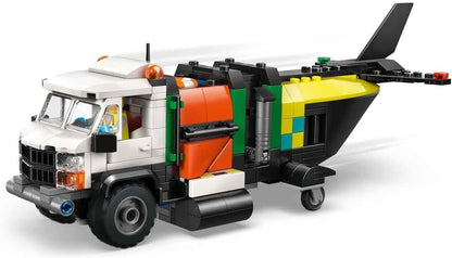LEGO City 3 em 1: Avião, Caminhão de Serviço e Aerobarco - Kit de Veículos para Montar e Combinar com 3 Minifiguras - Ideia de Presente de Aniversário STEM para Meninos a partir de 7 Anos - 60505