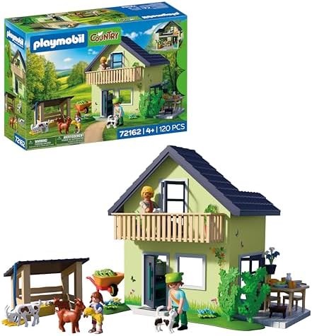 Playmobil | Campo | Casa de Campo | Casa de Campo Residencial com Varanda, Cozinha, Camas, Animais e Diversos Acessórios | Para Crianças a partir de 4 Anos | 72162