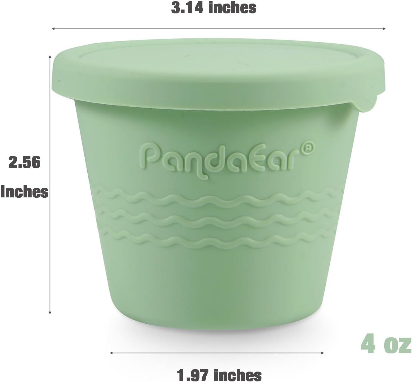 PandaEar Conjunto de 12 Potes de Silicone para Alimentos de Bebê, Potes Reutilizáveis de 120ml com Tampas, Potes Pequenos para Alimentos, Antivazamento, Ideais para a Introdução Alimentar do Bebê e para Congelar