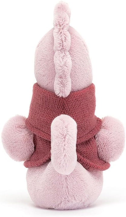 Jellycat Decoração de pelúcia colecionável Cozy Crew em forma de cavalo-marinho rosa
