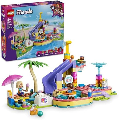 LEGO Friends Dia Divertido no Parque Aquático - Conjunto de Brinquedo em Miniatura com Tobogã, 2 Mini Bonecas, 4 Figuras de Animais e Acessórios para Bichinhos de Estimação - Ideia de Presente de Aniversário para Meninas a partir de 6 Anos - 42676