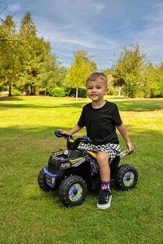 Mini Quadriciclo Infantil Batman - Produto Oficial Licenciado - Brinquedo Elétrico Infantil 6V - Marchas para Frente e Ré, Pneus Robustos e Adesivos Incríveis dos Amigos