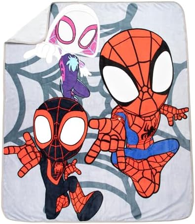 Conjunto de pelúcia infantil Jay Franco Marvel Spidey & His Amazing Friends Ghost Spider Gwen Mini Pillow Buddy e cobertor macio de 130 x 150 cm - Conjunto de 2 peças super macio para aconchegar as crianças