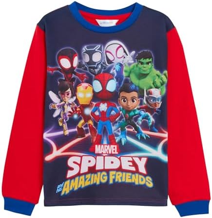 Pijama Infantil do Homem-Aranha e Seus Incríveis Amigos, Conjunto com Hulk, Homem de Ferro, Pantera Negra, Gwen Stefani e Miles Morales