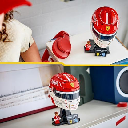 LEGO Capacete Editions Scuderia Ferrari HP Charles Leclerc - Produto Oficial de F1 - Kit de Modelo para Exibição com Minifigura Colecionável - Presente para Meninos a partir de 14 Anos e Fãs Adultos de Automobilismo - 43014