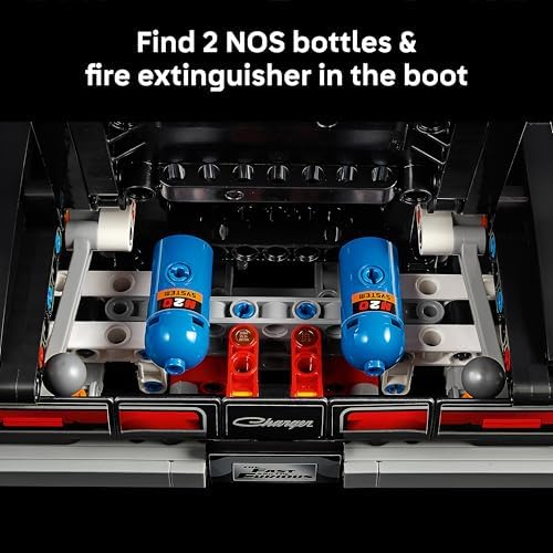 LEGO Technic Velozes e Furiosos Dodge Charger R/T - Kit de Modelo de Carro para Adultos - Conjunto STEM Colecionável com Motor V8 e Suspensão - Presente Nostálgico para Fãs do Filme - 42231