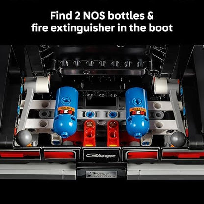 LEGO Technic Velozes e Furiosos Dodge Charger R/T - Kit de Modelo de Carro para Adultos - Conjunto STEM Colecionável com Motor V8 e Suspensão - Presente Nostálgico para Fãs do Filme - 42231