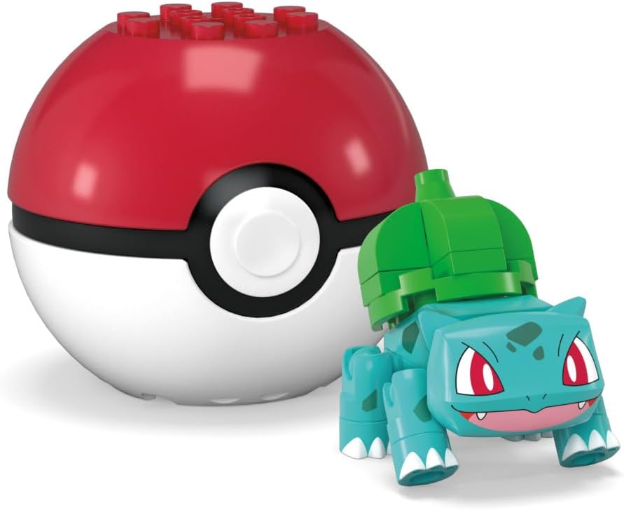 Mega Brands Pokémon Construx em Pokébola – Séries Evergreen e Generations (Bulbasaur)