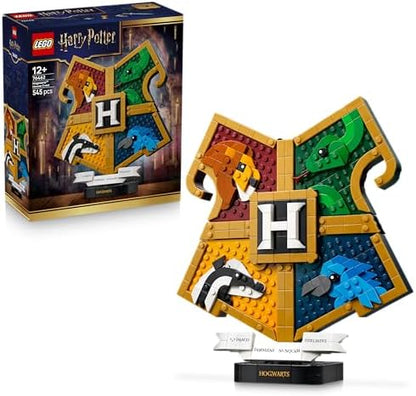 LEGO Harry Potter Brasão das Casas de Hogwarts - Modelo de Arte de Parede 3D com Animais - Decoração para Quarto Infantil - Ideia de Presente de Aniversário para Fãs Adolescentes e Meninas a partir de 12 Anos - 76462