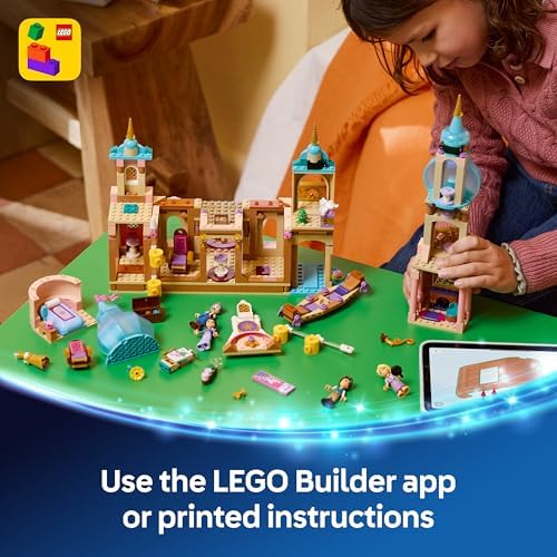 LEGO | Castelo da Rapunzel da Disney - Modelo de Exibição com 4 Mini Bonecas, Figura do Pascal e Acessórios - Presente de Aniversário para Meninas a partir de 6 Anos e Fãs do Filme Enrolados - 43297