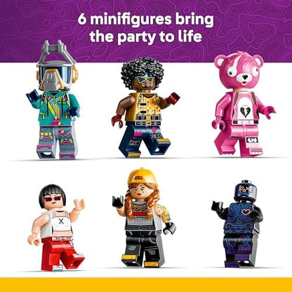 LEGO Fortnite Rave Cave - Brinquedo interativo com modelo de parque temático e 6 minifiguras para decoração de quarto infantil - Presente gamer para meninos e meninas a partir de 12 anos e fãs adolescentes - 77082