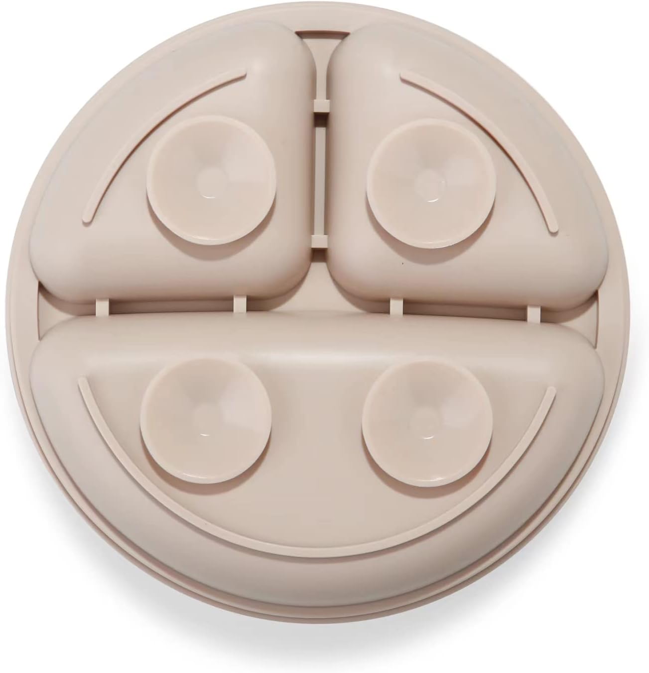 PandaEar Conjunto de 3 Pratos de Silicone com Ventosa para Bebês e Crianças Pequenas que Inclinam a Alimentar-se Sozinhas. Pratos Divididos e Fixos para Desmame, Ideais para Cadeirões de Alimentação.