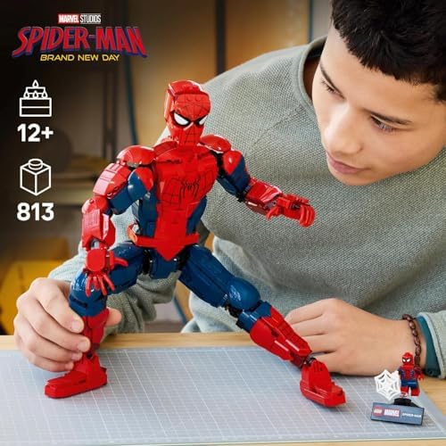 LEGO|Marvel Figura de Ação do Homem-Aranha - Brinquedo de Super-Herói com Minifigura Colecionável para Decoração de Quarto - Presente para Meninos a partir de 12 Anos e Fãs Adolescentes de Filmes - 76346