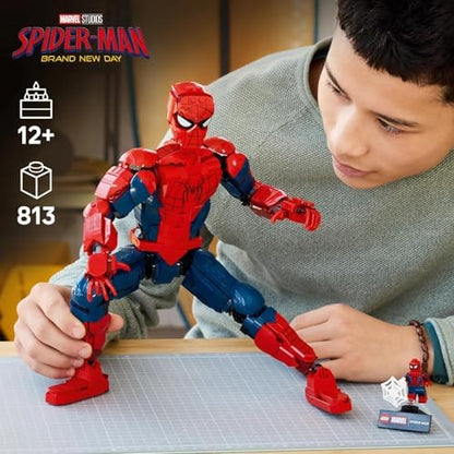LEGO|Marvel Figura de Ação do Homem-Aranha - Brinquedo de Super-Herói com Minifigura Colecionável para Decoração de Quarto - Presente para Meninos a partir de 12 Anos e Fãs Adolescentes de Filmes - 76346