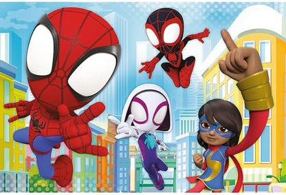Trefl Spiday - Quebra-cabeças Geniais com 60 Peças XXL Super Formas, Personagens de Contos de Fadas para Colorir (A partir de 4 Anos), 50012, Homem-Aranha e Seus Amigos Incríveis, Tamanho Único