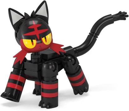 MEGA Kit de Montar Pokémon Litten com Pokébola e Figura de Ação Articulada (32 Peças) para Crianças
