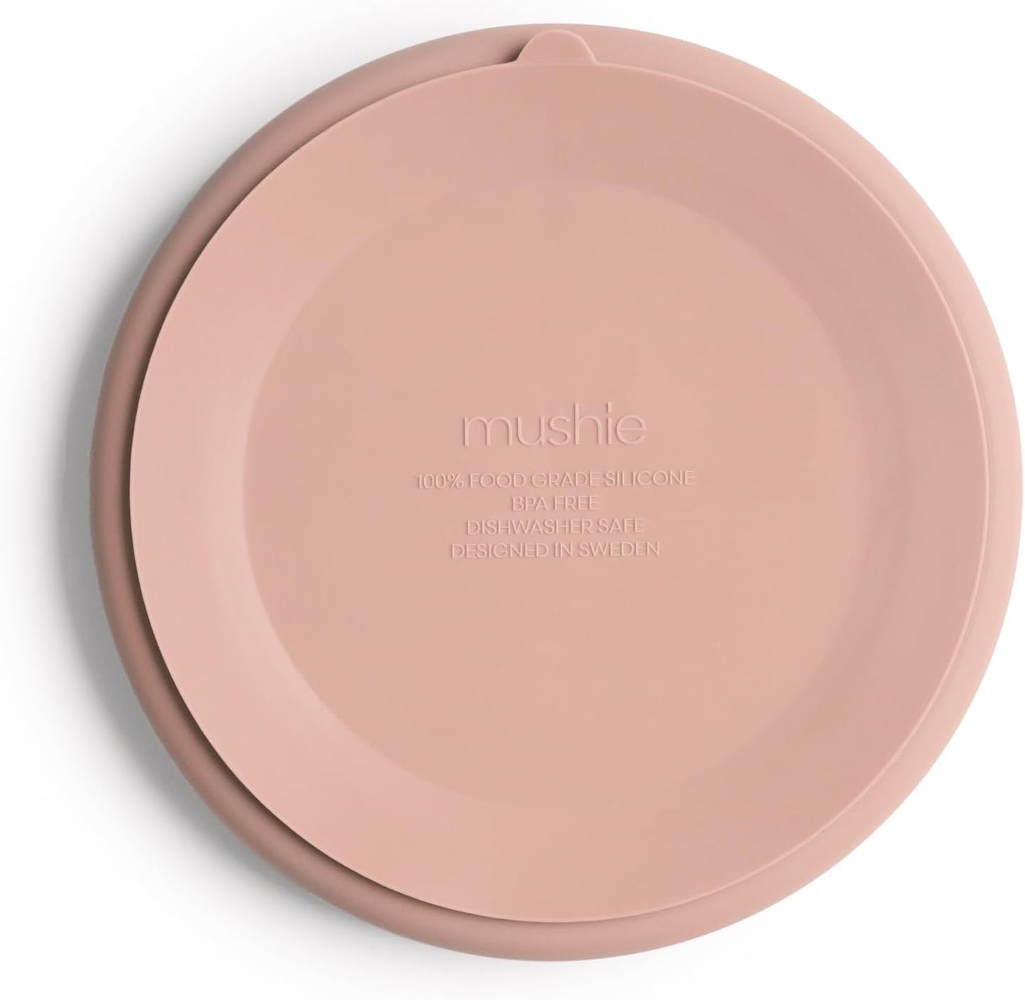 Mushie Prato de silicone com ventosa | Prato dividido antiderrapante para bebês e crianças pequenas | Silicone de qualidade alimentar | Pode ser lavado na lava-louças e usado no micro-ondas | Cor rosa