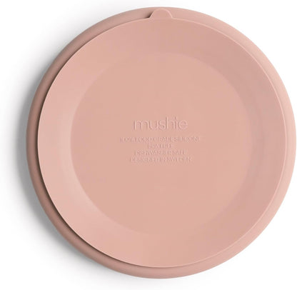 Mushie Prato de silicone com ventosa | Prato dividido antiderrapante para bebês e crianças pequenas | Silicone de qualidade alimentar | Pode ser lavado na lava-louças e usado no micro-ondas | Cor rosa