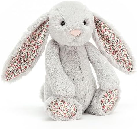 Jellycat Blossom Silver Bunny Médio - C: 9 cm x C: 12 cm x A: 31 cm