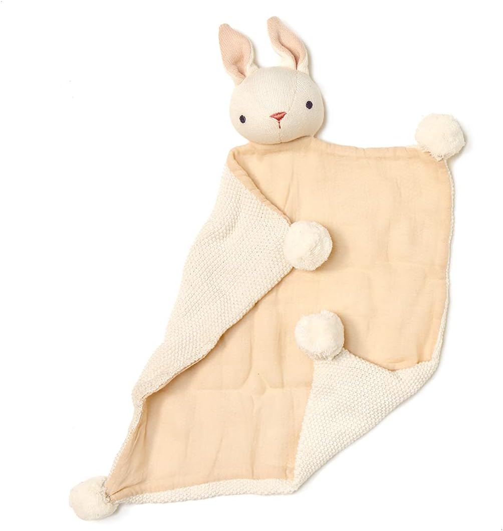 ThreadBear Design  Naninha Coelhinho Creme - chupeta de musselina para presente de batizado de bebê para bebês