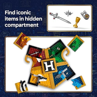 LEGO Harry Potter Brasão das Casas de Hogwarts - Modelo de Arte de Parede 3D com Animais - Decoração para Quarto Infantil - Ideia de Presente de Aniversário para Fãs Adolescentes e Meninas a partir de 12 Anos - 76462