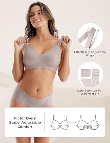momcozy Sutiã de amamentação YN21, sem costura, ultraconfortável, formato natural, ideal para dormir durante a gravidez.