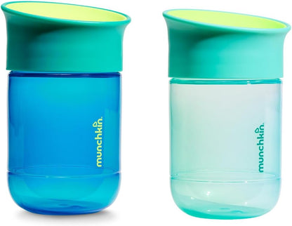 MunchkinMiracle Copo 360 para Bebês | Kit com 2 | 12m+ | 296 ml | Azul-escuro/Azul