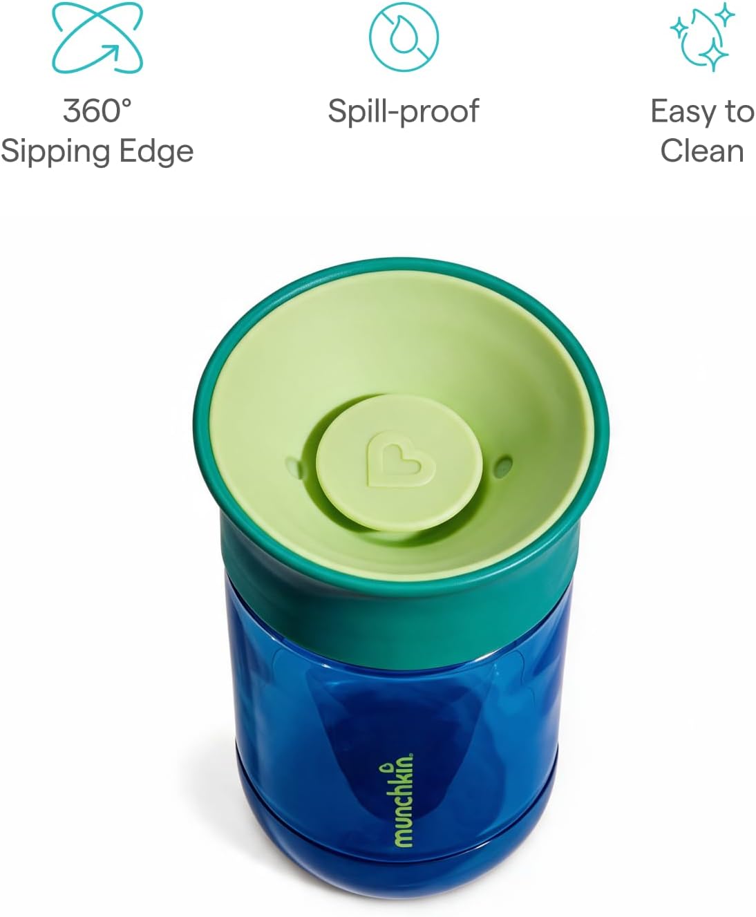 Munchkin Kit com 2 Copos Copo com Canudo Perfect Angle e Copo Miracle | Azul-escuro