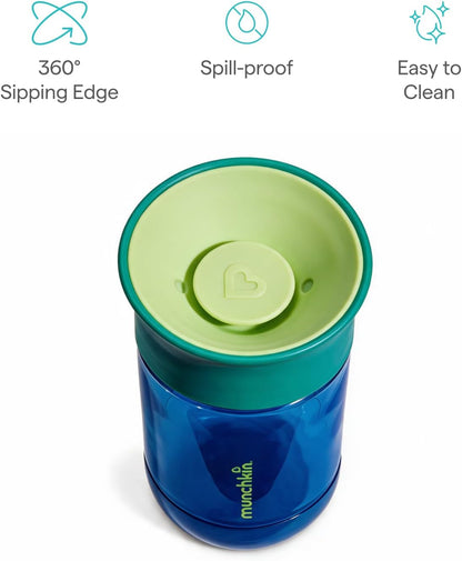 Munchkin Kit com 2 Copos Copo com Canudo Perfect Angle e Copo Miracle | Azul-escuro