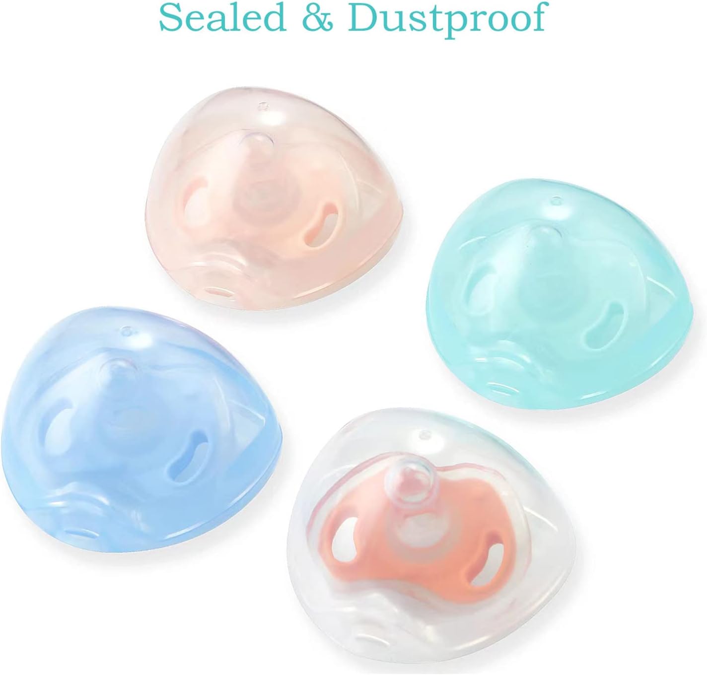 PandaEar Estojo Porta-Chupeta | Pacote com 4 Estojos para Chupeta, Capas Protetoras e Acessórios Universais para Viagem | Livre de BPA