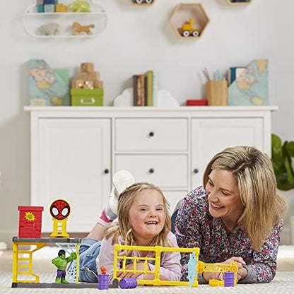 Homem-Aranha e seus amigos incríveis - Marvel Hulk's Smash Yard | Conjunto de brinquedo com figura do Hulk, torre que tomba e parede que quebra | Brinquedos de super-heróis para crianças a partir de 3 anos, meninos e meninas | Ideia de presente
