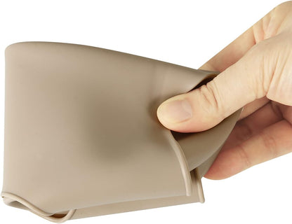 PandaEar Conjunto de 3 Babadores de Silicone Grosso para Bebês e Crianças (10-72 Meses) | Babadores Impermeáveis e Ajustáveis com Bolso Amplo para Coletar Alimentos, Macios, Unissex e Anti-Sujeira | Marrom/Azul/Verde