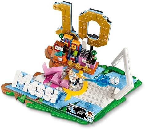LEGO Editions Lionel Messi – Melhores Momentos do Futebol - Kit de Modelo 3D para Exibição com Minifigura Colecionável - Decoração para Quarto Infantil - Presente para Meninos e Meninas a partir de 10 Anos e Fãs de Esportes Adultos - 43011