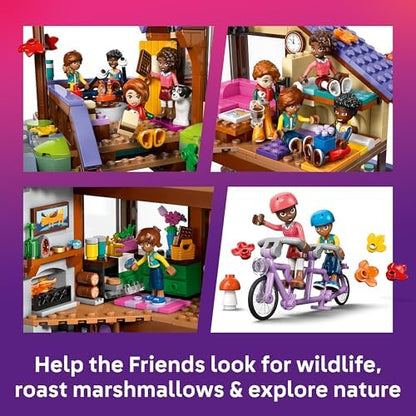 LEGO Friends Cabana Aconchegante na Floresta de Outono - Casa em Miniatura com 4 Mini Bonecas, 2 Figuras de Animais de Estimação e Acessórios - Presente de Aniversário para Meninas a partir de 9 Anos - 42705