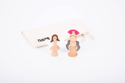 Conjunto de Figuras Encantadas de Madeira TickiT – 10 Personagens de Contos de Fadas para Brincadeiras Imaginativas, Miniaturas e Contação de Histórias, Marrom ou em Tons de Madeira