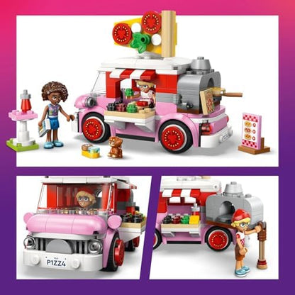 Caminhão de Pizza LEGO Friends - Conjunto de Interpretação de Papéis com 2 Mini Bonecas, Figura de Cachorro e Acessórios de Comida de Brinquedo - Ideia de Presente de Aniversário para Meninas a partir de 6 Anos - 42694
