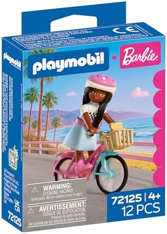 Playmobil | Barbie x Barbie Brooklyn | Conjunto de Bicicleta com Boneca Barbie Estilosa, Acessórios e Estilo de Vida Praiano | Para Crianças a partir de 4 Anos | 72125