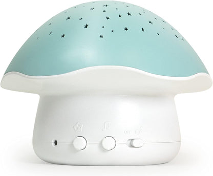 Pabobo by Angelcare - Projetor Noturno - Estrela Musical - Cogumelo - Sono Nômade - Luz Noturna - Bebê e Crianças - Canção de Ninar ou Ruído Branco - Sensor de Choro Opcional - Temporizador - Azul