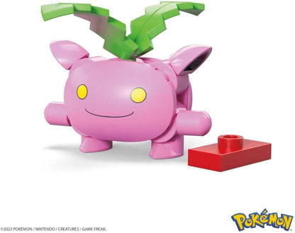 Mega Conjunto de Montar Pokémon Hoppip com 21 peças compatíveis e Poké Bola, conjunto de brinquedo para crianças a partir de 6 anos