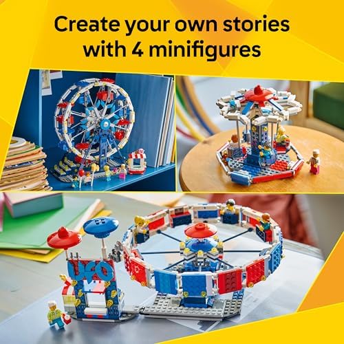 LEGO Creator 3 em 1 Roda-Gigante Icônica - Modelo de Parque Temático que se Transforma em um OVNI ou Carrossel - Decoração DIY para Quarto Infantil - Presente de Aniversário para Meninos e Meninas a partir de 8 Anos - 31389