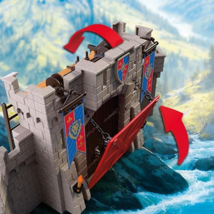 Playmobil | Cavaleiros | Grande Castelo do Leão com Ponte Levadiça, Canhões e Alçapão – Brinquedo para Crianças a partir de 4 anos | 72112