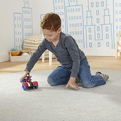 Marvel Spidey e Seus Incríveis Amigos: Veículo Tecno-Corredor Change 'N Go e Figura de Ação Miles Morales de 10 cm, 2 em 1, para Crianças a partir de 3 Anos, Embalagem Livre de Frustração