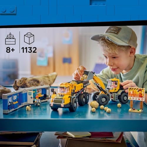 LEGO City Caminhão Basculante e Pá Carregadeira - Veículos de Construção com Funções Interativas e 3 Minifiguras - Presente de Aniversário STEM para Meninos a partir de 8 Anos - 60494