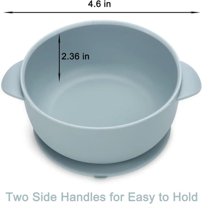 PandaEar Conjunto de alimentação para bebês em silicone | Kit para introdução alimentar | 2 pratos divididos com ventosas + 2 tigelas com ventosas + 2 copos de transição com 2 colheres