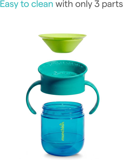 Munchkin Copo Miracle 360 para Bebês | Kit com 2 | 6m+ | 207 ml | Azul-escuro/Azul