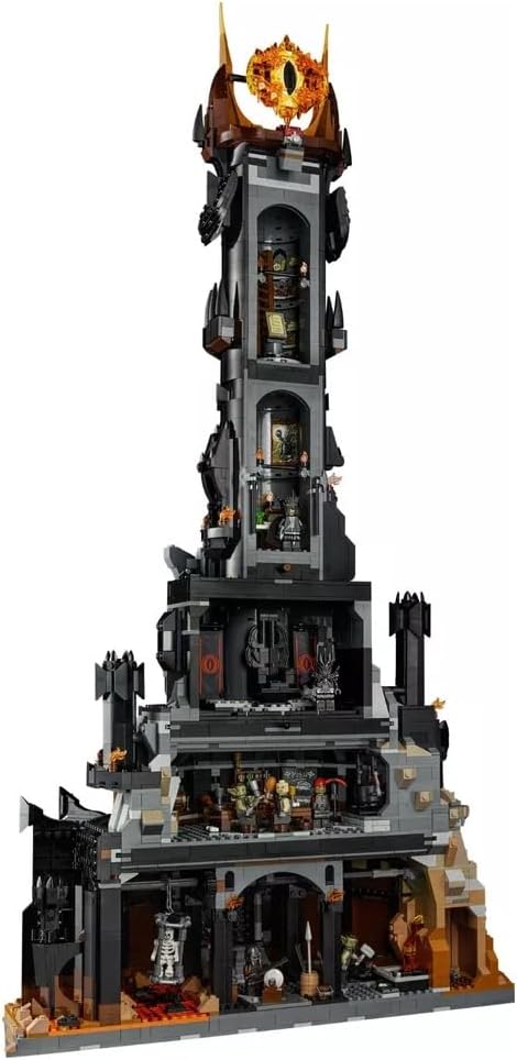 LEGO Ícones O Senhor dos Anéis: modelo Barad-dûr, conjunto de construção de recordações de filmes para adultos, ideia de presente para homens e mulheres, inclui minifiguras de Sauron, Gothmog, Orc, Frodo, Sam e Gollum