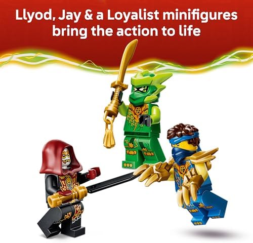 LEGO NINJAGO Pacote de Batalha do Robô Dragão do Lloyd - Brinquedo Ninja com Figura de Ação, 3 Minifiguras e Katanas - Decoração para Quarto Infantil - Presente para Meninos a partir de 6 Anos e Fãs de Dragões - 71862